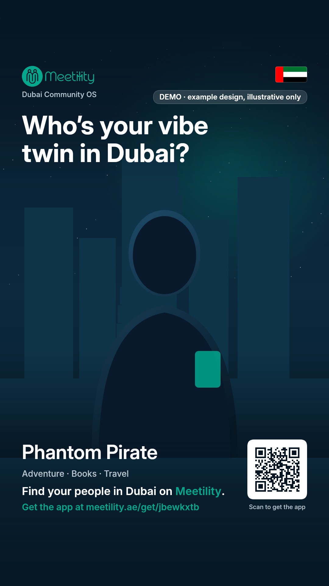 Example story card: Phantom Pirate (demo design, illustrative only)